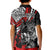Personalised Polynesia Skull Kid Polo Shirt Tattoo In The Style Of Maori With Marine Life Red LT9 - Polynesian Pride