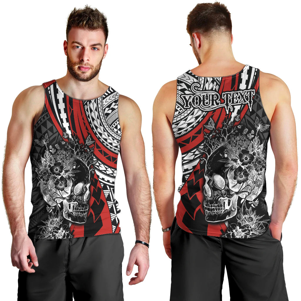 personalised-polynesia-skull-men-tank-top-tattoo-in-the-style-of-maori-with-marine-life-red
