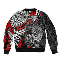 personalised-polynesia-skull-sleeve-zip-bomber-jacket-tattoo-in-the-style-of-maori-with-marine-life-red