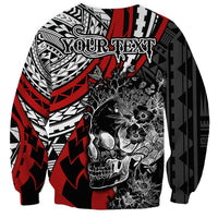 personalised-polynesia-skull-sweatshirt-tattoo-in-the-style-of-maori-with-marine-life-red