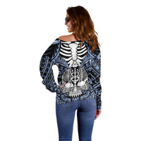 personalised-polynesia-skull-off-shoulder-sweater-with-boars-tusk-blue-arty-vibe