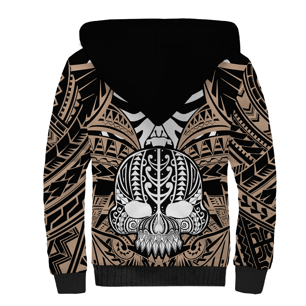 personalised-polynesia-skull-sherpa-hoodie-with-boars-tusk-gold-arty-vibe