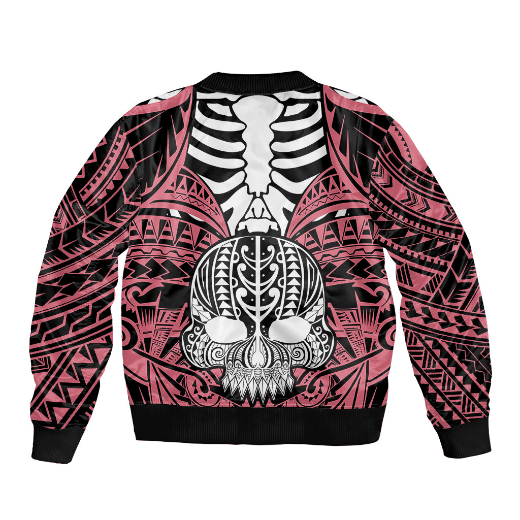 personalised-polynesia-skull-bomber-jacket-with-boars-tusk-pink-arty-vibe