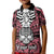 Personalised Polynesia Skull Kid Polo Shirt With Boars Tusk Pink Arty Vibe LT9 Kid Pink - Polynesian Pride