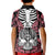 Personalised Polynesia Skull Kid Polo Shirt With Boars Tusk Pink Arty Vibe LT9 - Polynesian Pride