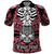 Personalised Polynesia Skull Polo Shirt With Boars Tusk Pink Arty Vibe LT9 Pink - Polynesian Pride
