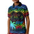 Fiji LGBT Kid Polo Shirt Love Is Love Tapa Pattern Rainbow Water Color LT9 Kid Black - Polynesian Pride