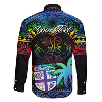 personalised-fiji-lgbt-family-matching-mermaid-dress-and-hawaiian-shirt-love-is-love-tapa-pattern-rainbow-water-color