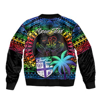 personalised-fiji-lgbt-sleeve-zip-bomber-jacket-love-is-love-tapa-pattern-rainbow-water-color