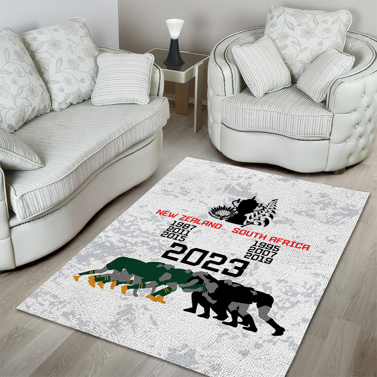New Zealand South Africa Rugby Area Rug History Commemorative World Cup Winners Unique LT9 - Polynesian Pride