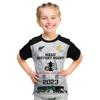 Custom New Zealand South Africa Rugby Kid T Shirt History Commemorative World Cup Winners Unique LT9 White - Polynesian Pride