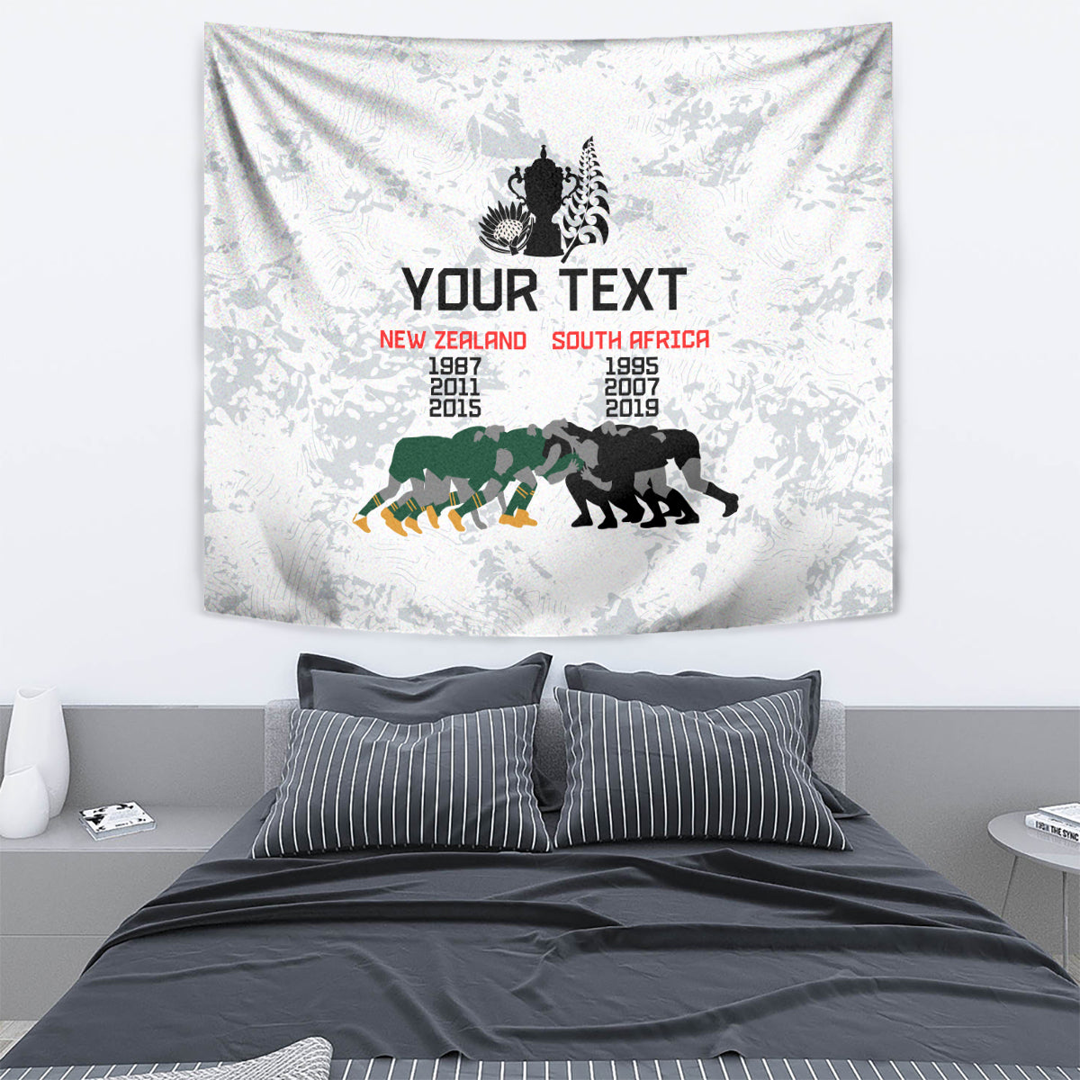 Custom New Zealand South Africa Rugby Tapestry History Commemorative World Cup Winners Unique LT9 - Polynesian Pride