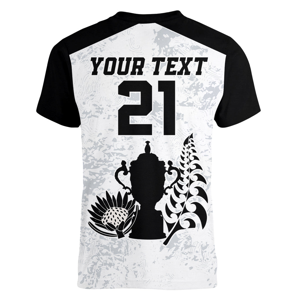 Custom New Zealand South Africa Rugby Women V Neck T Shirt History Commemorative World Cup Winners Unique LT9 - Polynesian Pride