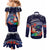 Felis Pusgua Guam Santa Couples Matching Mermaid Dress and Long Sleeve Button Shirt Merry Christmas with Polynesian Tribal