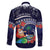 Felis Pusgua Guam Santa Family Matching Long Sleeve Bodycon Dress and Hawaiian Shirt Merry Christmas with Polynesian Tribal