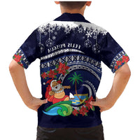 Felis Pusgua Guam Santa Family Matching Mermaid Dress and Hawaiian Shirt Merry Christmas with Polynesian Tribal LT9 - Polynesian Pride