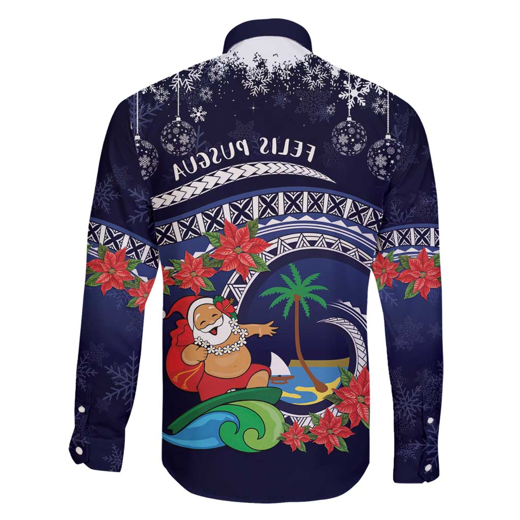 Felis Pusgua Guam Santa Family Matching Puletasi and Hawaiian Shirt Merry Christmas with Polynesian Tribal