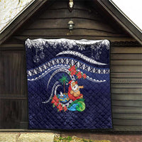 Felis Pusgua Guam Santa Quilt Merry Christmas with Polynesian Tribal