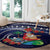 Felis Pusgua Guam Santa Round Carpet Merry Christmas with Polynesian Tribal