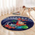 Felis Pusgua Guam Santa Round Carpet Merry Christmas with Polynesian Tribal
