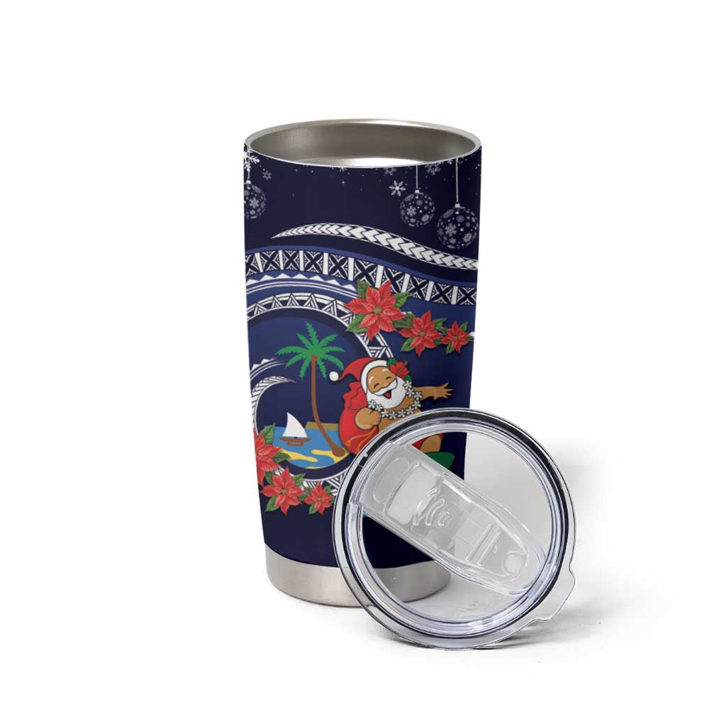 Felis Pusgua Guam Santa Tumbler Cup Merry Christmas with Polynesian Tribal