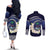 Hafai Adai Guam Guasalis Couples Matching Off The Shoulder Long Sleeve Dress and Long Sleeve Button Shirt Polynesian Tribal Pattern