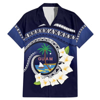 Hafai Adai Guam Guasalis Family Matching Mermaid Dress and Hawaiian Shirt Polynesian Tribal Pattern LT9 Dad's Shirt - Short Sleeve Blue - Polynesian Pride