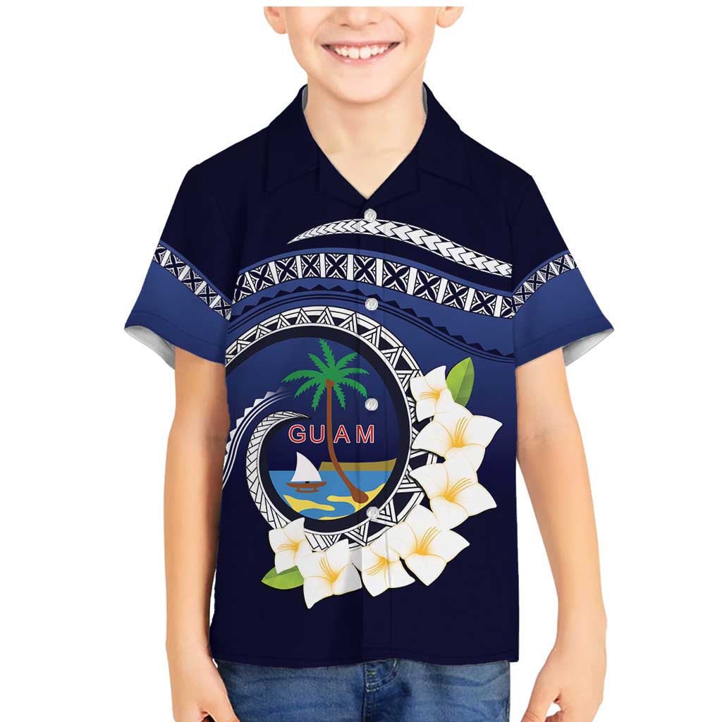 Hafai Adai Guam Guasalis Family Matching Mermaid Dress and Hawaiian Shirt Polynesian Tribal Pattern LT9 Son's Shirt Blue - Polynesian Pride