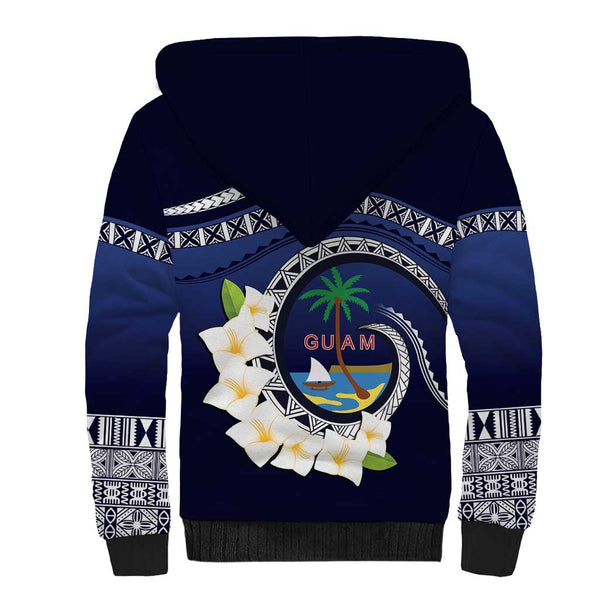 Guam Sherpa Hoodie Tribal Spirits Coconut Tree