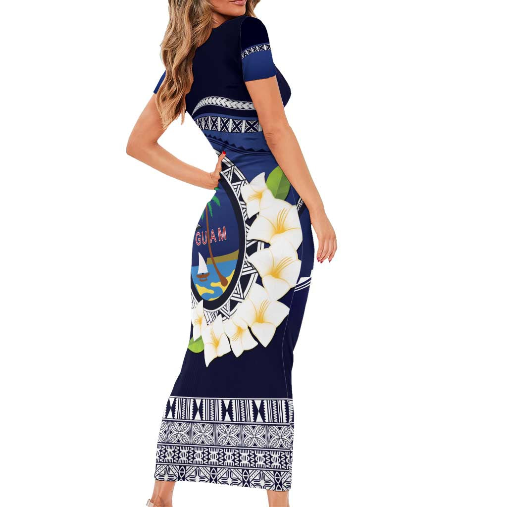 Hafai Adai Guam Guasalis Short Sleeve Bodycon Dress Polynesian Tribal Pattern LT9 - Polynesian Pride