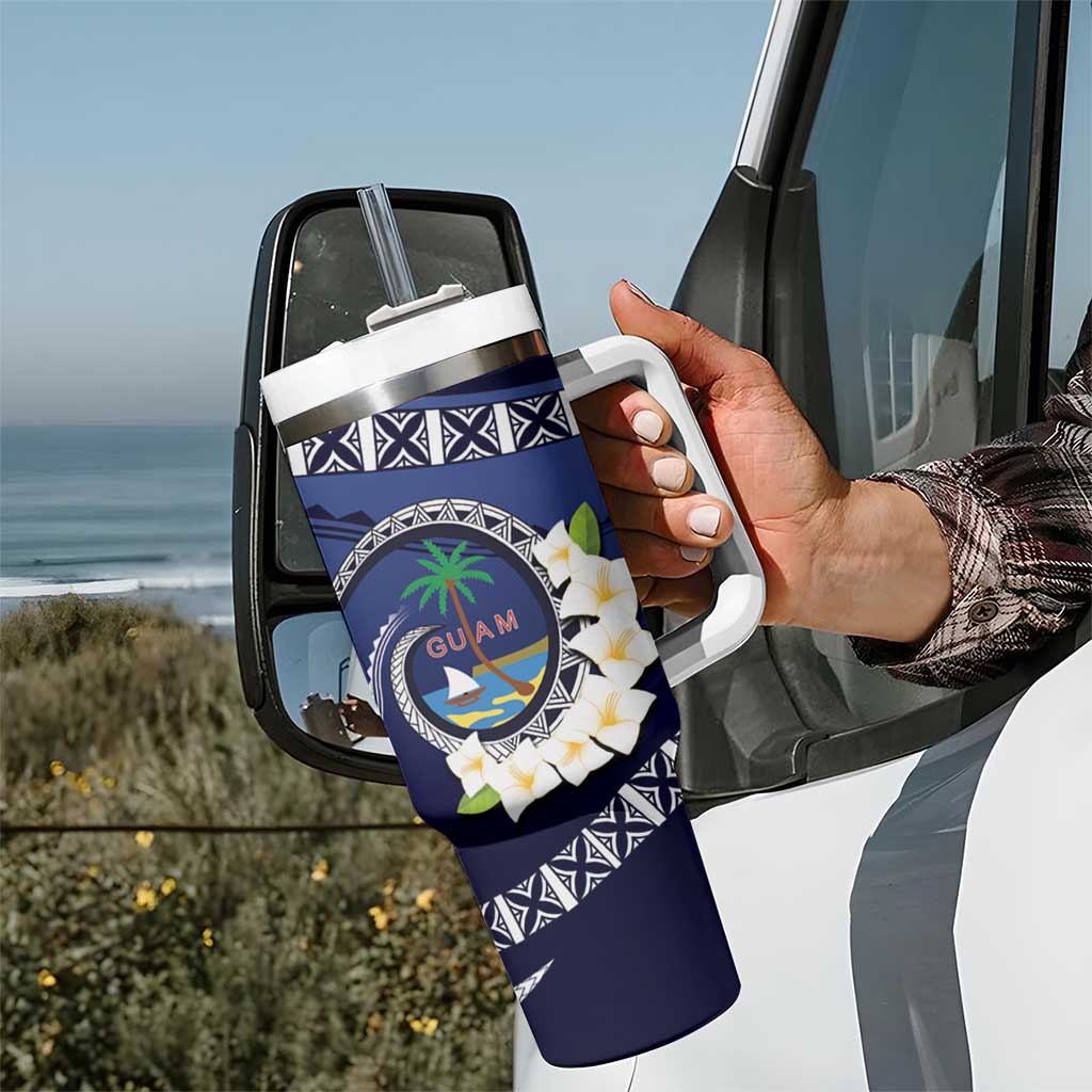 Hafai Adai Guam Guasalis Tumbler With Handle Polynesian Tribal Pattern