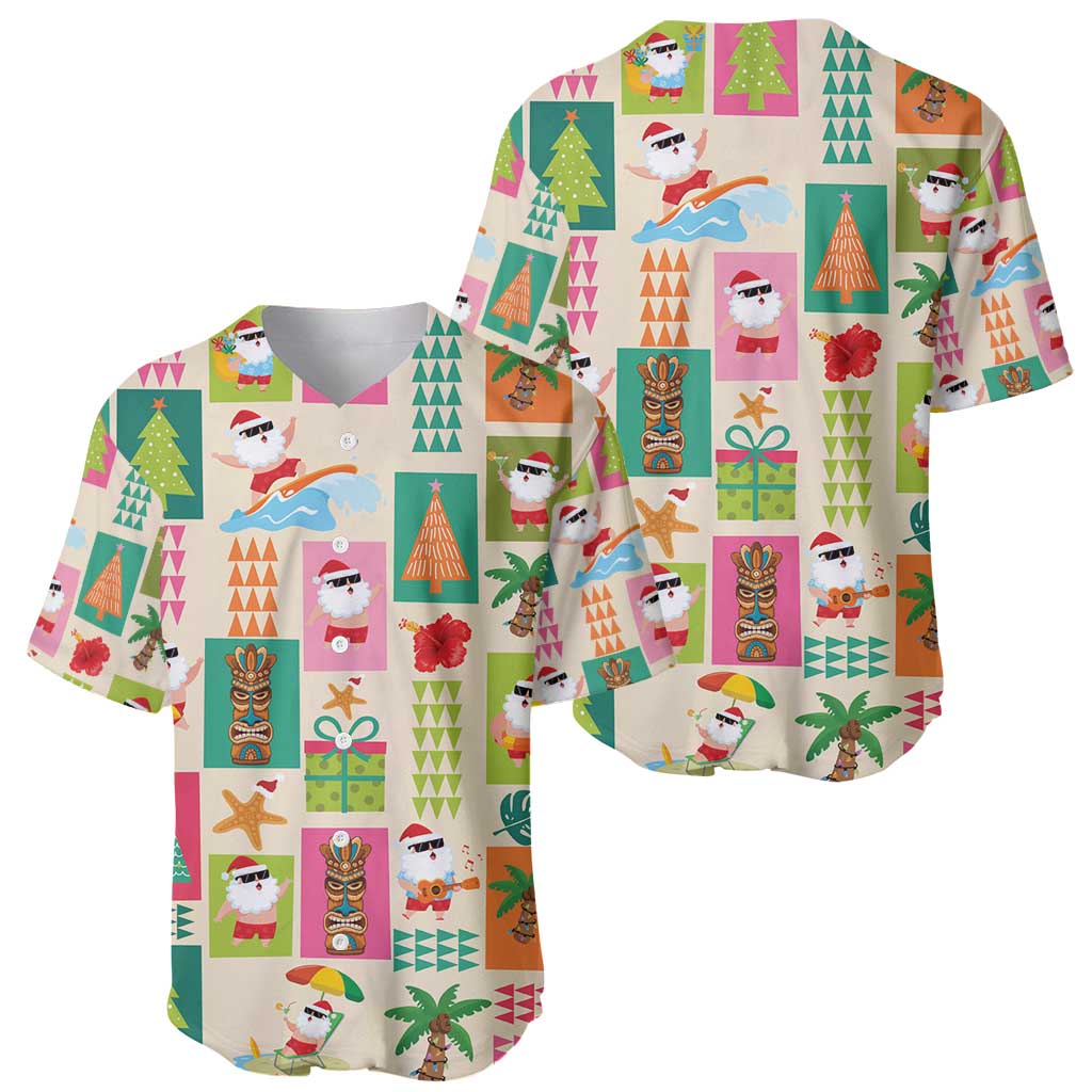 Mele Kalikimaka Hawaii Christmas Baseball Jersey Funny Santan Hippie Style LT9 - Polynesian Pride