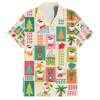 Mele Kalikimaka Hawaii Christmas Family Matching Tank Maxi Dress and Hawaiian Shirt Funny Santan Hippie Style LT9 Dad's Shirt - Short Sleeve Beige - Polynesian Pride