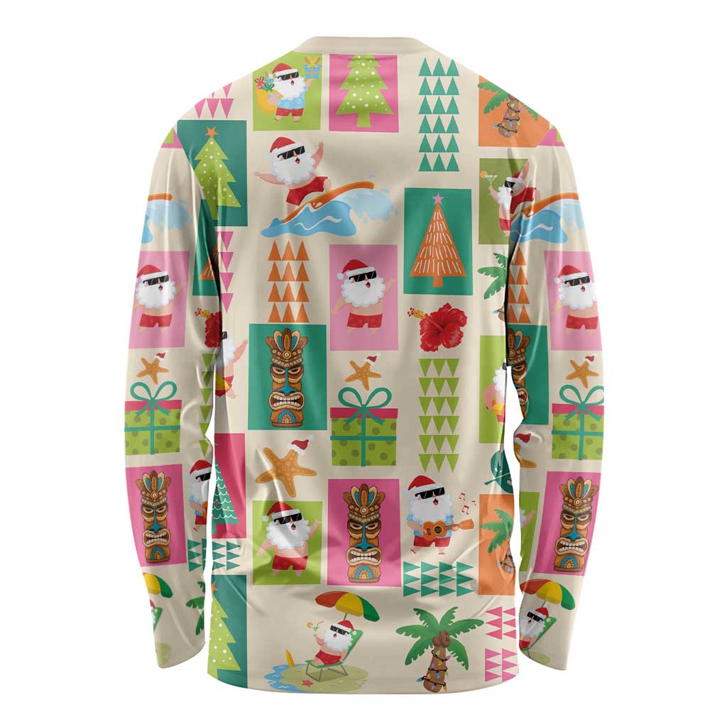 Mele Kalikimaka Hawaii Christmas Long Sleeve Shirt Funny Santan Hippie Style
