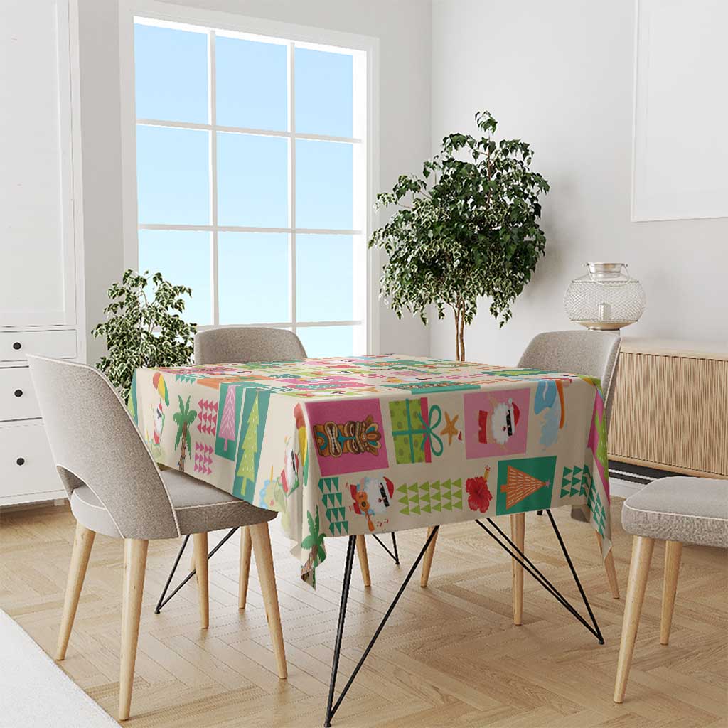 Mele Kalikimaka Hawaii Christmas Tablecloth Funny Santan Hippie Style LT9 - Polynesian Pride