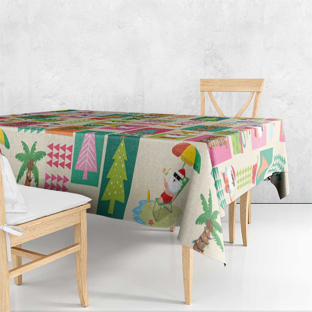 Mele Kalikimaka Hawaii Christmas Tablecloth Funny Santan Hippie Style LT9 - Polynesian Pride