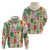Mele Kalikimaka Hawaii Christmas Zip Hoodie Funny Santan Hippie Style