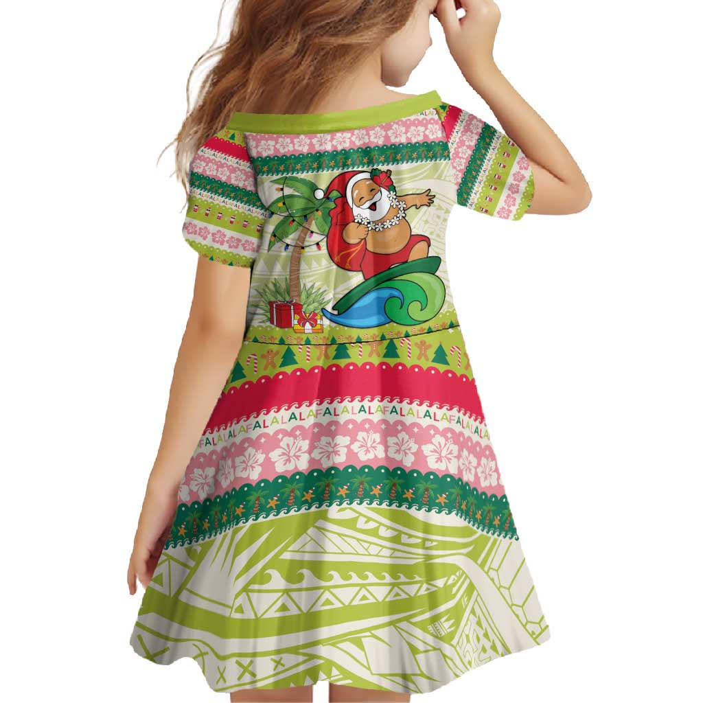Mele Kalikimaka Hawaii Christmas Family Matching Tank Maxi Dress and Hawaiian Shirt Surfing Santa with Polynesian Tribal LT9 - Polynesian Pride
