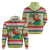 Mele Kalikimaka Hawaii Christmas Zip Hoodie Surfing Santa with Polynesian Tribal