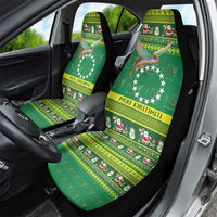 Meri Kiritimiti Cook Islands Christmas Car Seat Cover Maroro Flying Fish and White Stars
