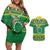 Meri Kiritimiti Cook Islands Christmas Couples Matching Off Shoulder Short Dress and Hawaiian Shirt Maroro Flying Fish and White Stars