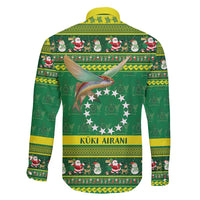 Meri Kiritimiti Cook Islands Christmas Family Matching Puletasi and Hawaiian Shirt Maroro Flying Fish and White Stars