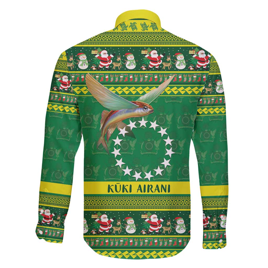 Meri Kiritimiti Cook Islands Christmas Family Matching Short Sleeve Bodycon Dress and Hawaiian Shirt Maroro Flying Fish and White Stars