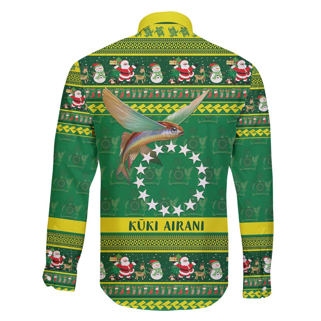 Meri Kiritimiti Cook Islands Christmas Family Matching Tank Maxi Dress and Hawaiian Shirt Maroro Flying Fish and White Stars