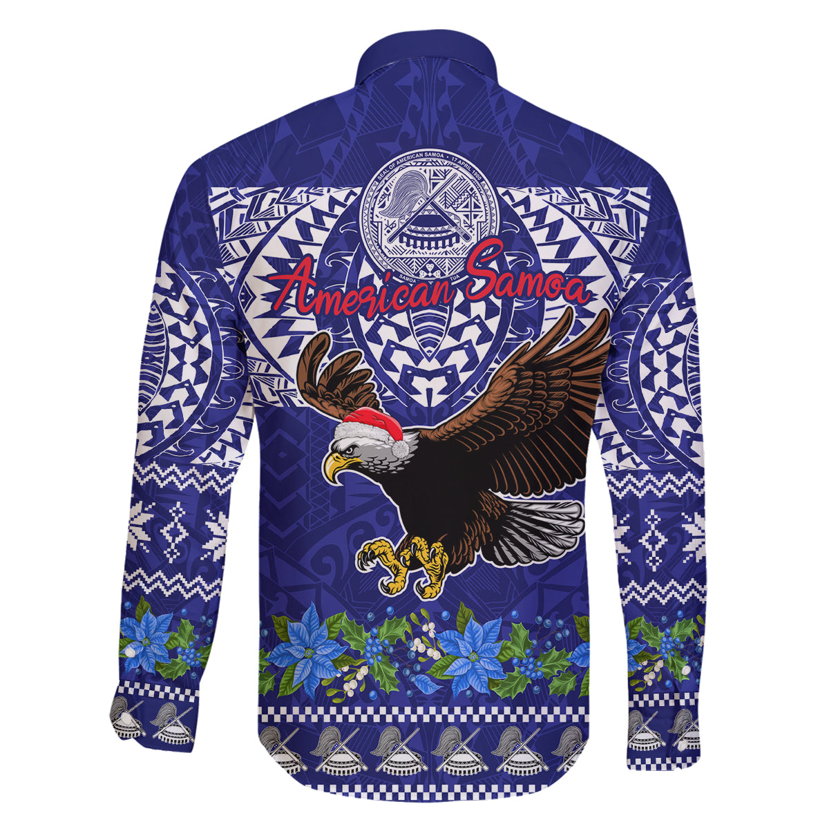 American Samoa Christmas Family Matching Long Sleeve Bodycon Dress and Hawaiian Shirt Manuia le Kerisimasi Polynesian Tribal LT9 - Polynesian Pride