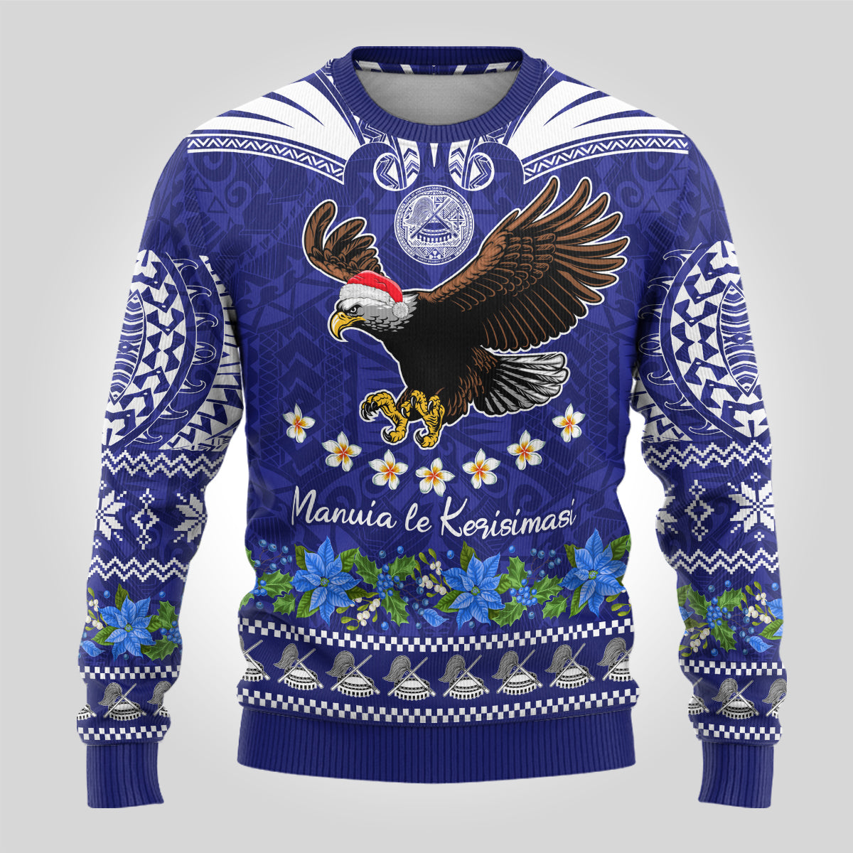 American Samoa Christmas Ugly Christmas Sweater Manuia le Kerisimasi Polynesian Tribal LT9 - Polynesian Pride