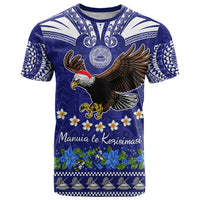 American Samoa Christmas T Shirt Manuia le Kerisimasi Polynesian Tribal LT9 Blue - Polynesian Pride