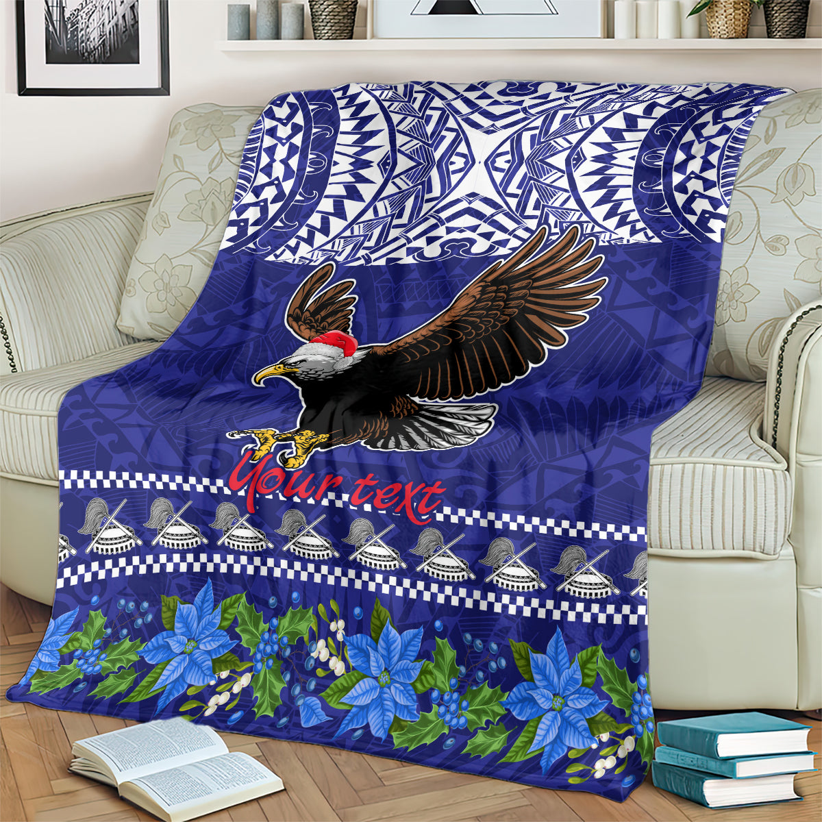 Personalised American Samoa Christmas Blanket Manuia le Kerisimasi Polynesian Tribal LT9 - Polynesian Pride