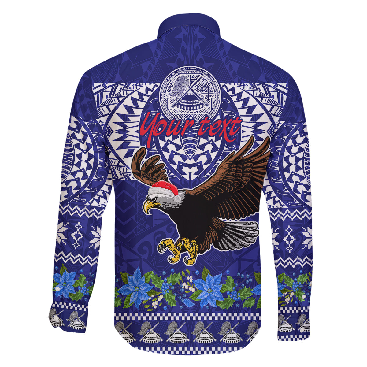 Personalised American Samoa Christmas Family Matching Mermaid Dress and Hawaiian Shirt Manuia le Kerisimasi Polynesian Tribal LT9 - Polynesian Pride