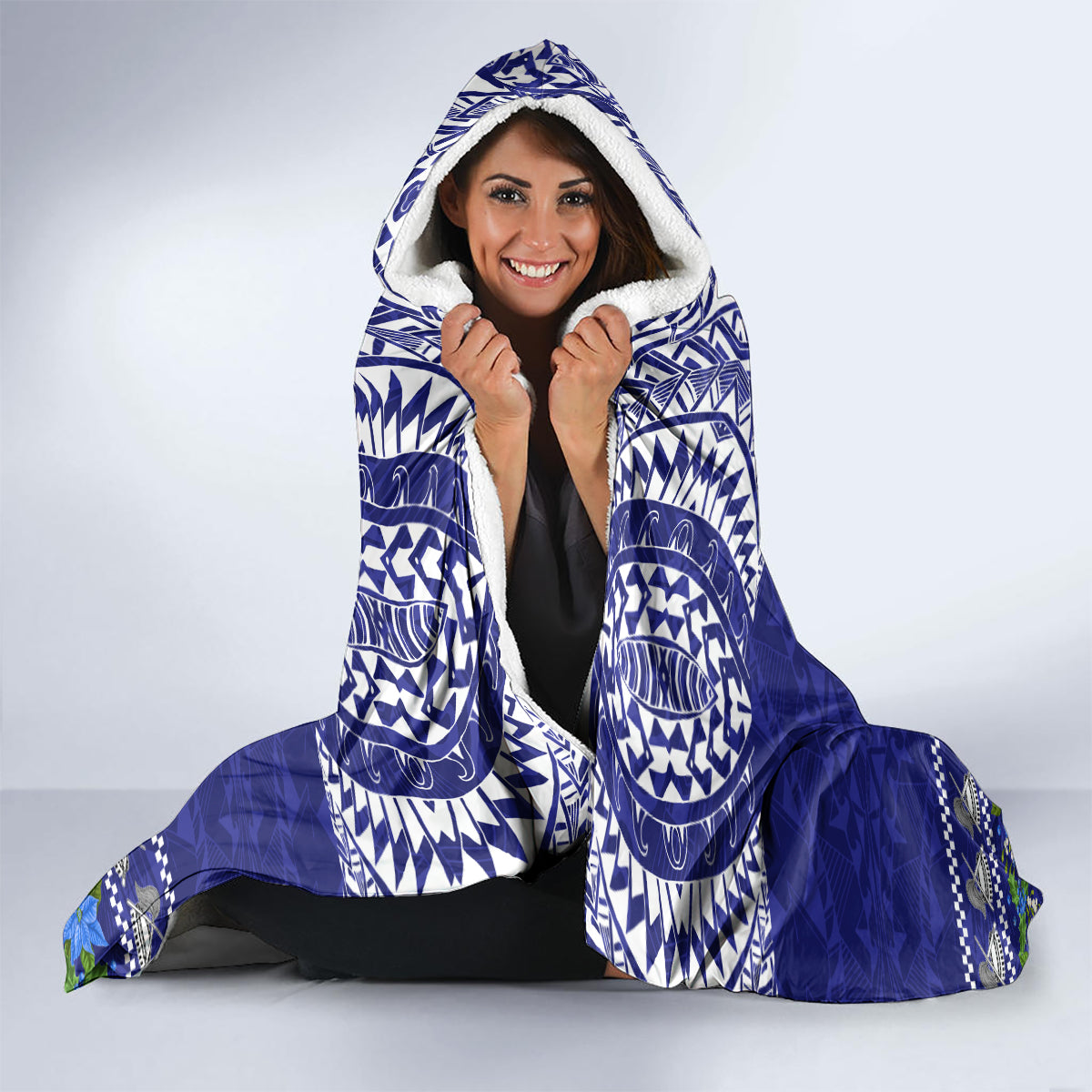 Personalised American Samoa Christmas Hooded Blanket Manuia le Kerisimasi Polynesian Tribal LT9 - Polynesian Pride
